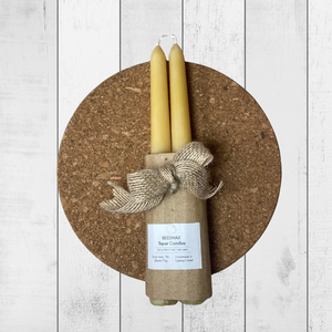 Pair of Hand-Dipped Beeswax Taper Candles – Locally Sourced & Natural