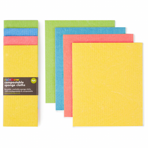 Rainbow Compostable Sponge Cloths - Pack of 4