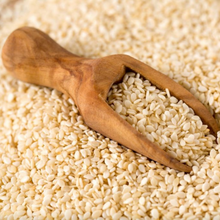 Load image into Gallery viewer, Organic sesame seeds with wooden scoop - zero waste
